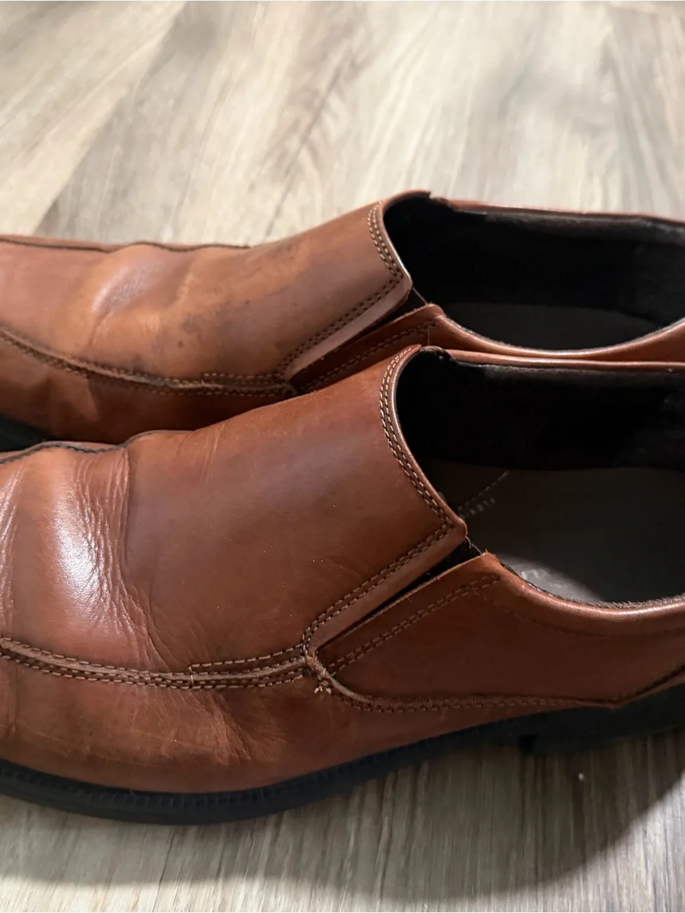 Bostonian Tan Leather Slip-On Loafers